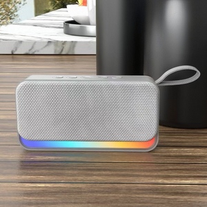 Enceinte Bluetooth portable étanche avec spectacle de lumière, tissu texturé, enceinte sans fil compacte - Product Image 4