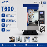 Fraiseuse verticale CNC T600 à 5 axes avec commande Robodrill Fanuc, broche BT30 conique, servo-moteur unique, automatique