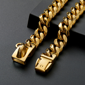 Collare a catena per cani Pitbull in acciaio inossidabile dorato da 14 mm personalizzabile con caratteristiche personalizzabili - Product Image 5