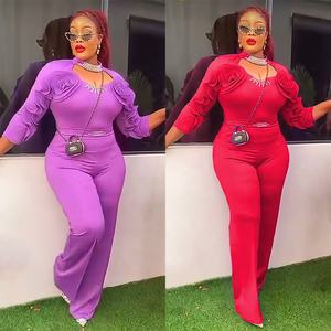 Vêtements africains pour femmes Été Automne 3/4 Manches Polyester Top Long Pant Matching Sets Outfits Dashiki African Clothing - Product Image 2