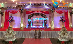 Vente flash Mandap de mariage indien en cristal, Mandap de rêve pour mariage, Mandap éclairé en cristal, Mandap de mariage en fibre de cristal de haute qualité, Espagne - Product Image 2