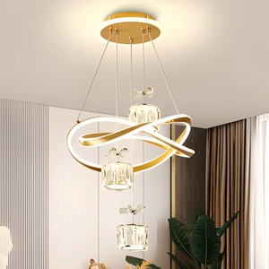 Lustres modernes en cristal de luxe avec télécommande, lampe LED de salon à détection avancée, 120W 165-220V 3CCT, éclairage suspendu - Product Image 4