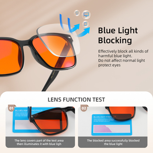 Vente en gros de lunettes anti-lumière bleue carrées transparentes TR90, lunettes de jeu sur ordinateur anti-lumière bleue, lunettes orange bloquant la lumière bleue - Product Image 3