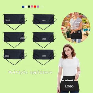 Tabliers de taille personnalisables avec logo, vente en gros, pour serveurs, serveuses, salons de coiffure, salons de beauté, cuisines domestiques, boulangeries, cafés, modèles courts avec poches - Product Image 1