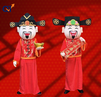 QUTENG Nouvelle Arrivée Mascotte Artisanale Costume Premium de Haute Qualité Tenue Promotionnelle Costume de Fête Mascotte de la Richesse Mascotte Mammon Adulte