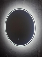 Miroir LED à défilement d'eau avec contrôle tactile anti-buée, miroir rond moderne pour salle de bain d'hôtel