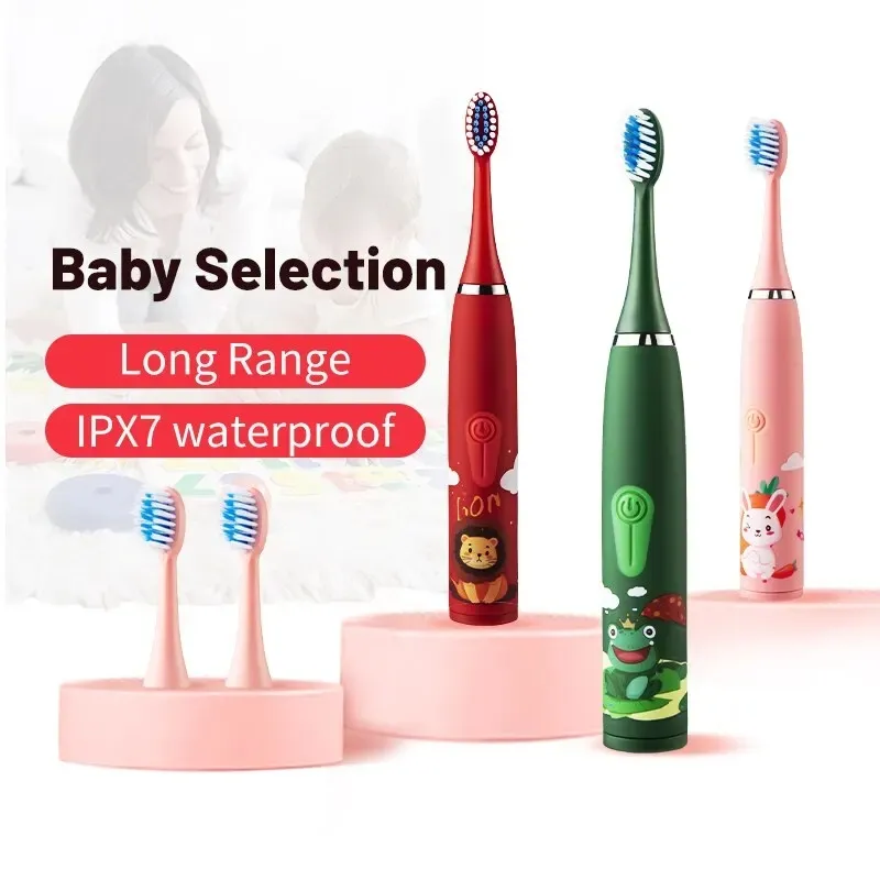 mini cute intelligent timing usb rechargeable children's ultra sonic oral electric toothbrush for kids