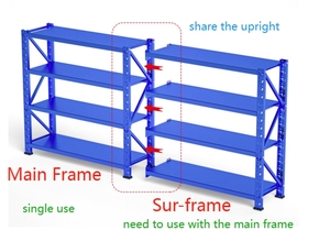 Étagères de rangement en métal robuste pour entrepôts Étagères à usage moyen pour garage et entrepôt - Product Image 3