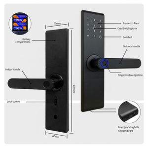 Cerradura Inteligente con Huella Dactilar Bluetooth Tuya, 5 Métodos de Desbloqueo, Contraseñ<span class=keywords><strong>a</strong></span> Digital, Manija de Puerta Inteligente RFID para Dormitorio - Product Image 5