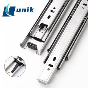 45mmソフトクロージングバッファキャビネット引き出し伸縮式チャンネルランナーレールスライド3倍冷間圧延鋼ボールキッチンダイニング用 - Product Image 3