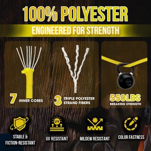 Cordon Paracord 550 de 4 mm en gros, Corde de Parachute Robuste pour le Camping, la Survie, la Corde de Guy, la Randonnée, Cordon Tressé Tactique d'Extérieur - Product Image 2
