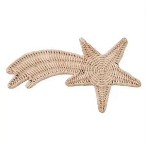 Wholesale Natural Shooting Star Ornament Wicker Boho Decor For Kids Room Rattan Ornaments Wall Decoration Gift For Kids
