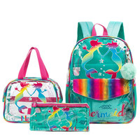Sac à dos transparent personnalisé trois pièces avec boîte à lunch étanche et trousse à crayons pour l'école et le campus