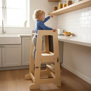 Torre de Aprendizaje Montessori de Madera Maciza Plegable Moderna para Niños Pequeños, Taburete de Cocina - Product Image 4