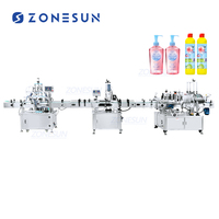 ZONESUN ZS-FAL180Z8 automatique 4 têtes pompe à Piston savon liquide voiture shampooing cire remplissage capsulage étiquetage Machine ligne de Production