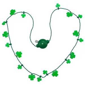 St. Patrick's Day Festival Party Supplies Led Flashing Light Up Necklace Clover necklace