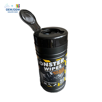 OEM/ODM grandes lingettes usage intensif texturé gommage industriel multi-surfaces nettoyage des mains gommage lingettes humides avec récipient en plastique