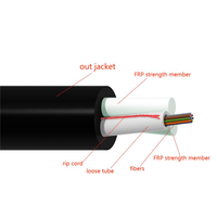 Cable de Fibra Óptica Monomodo ASU 80 de 100m, 8 Hilos, con Varilla FRP, Cable de Comunicación Mini ADSS de 6, 12 y 24 Hilos, Rollo de 4km