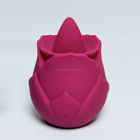 Rose Sex Toy Fabrik Großhandel USA Neue Zungen-Vibrationsrose Künstliche Rosen Blume Rot Rosa Erwachsenen-Sexspielzeug Rose