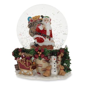 Globo de nieve de resina hecho a mano para decoración del hogar, muñeco de nieve de 6,25 pulgadas, personalizado, Papá Noel muñeco de nieve con perros y <span class=keywords><strong>en</strong></span> <span class=keywords><strong>la</strong></span> <span class=keywords><strong>chimenea</strong></span>, música, regalo - Product Image 2