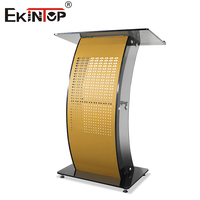 EKINTOP Pupitre de présentation multifonctionnel en verre pour discours et conférences