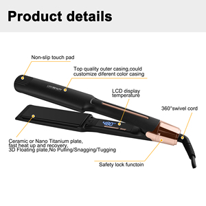 <span class=keywords><strong>Lisseur</strong></span> de cheveux numérique LinkBeauty, interface conviviale, plaques de 1,75 pouce, facile à utiliser, en stock - Product Image 3
