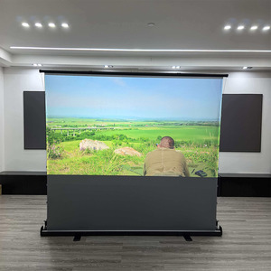 Nouvel Arrivage Écran de <span class=keywords><strong>Projection</strong></span> Manuel 4K 100 pouces 16:9 ALR <span class=keywords><strong>Gris</strong></span> Cristal à Tensionnement par Tabulation, Mobile et Portable pour Utilisation Extérieure - Product Image 4