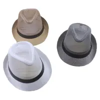 נשים וגברים קש כובע שוליים קצרים פנמה פדורה חוף שמש כובעי לחופשה רבותיי להפשיל קיץ כובע