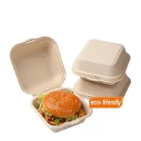 थोक डिस्पोजेबल पर्यावरण के अनुकूल कागज हैमबर्गर बक्से अनुकूलित आकार के साथ खाद्य पैकेजिंग कंटेनर सलाद फल केक