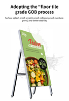 Écran LED mobile d'intérieur P1.53/P1.86 empilable vertical avec cadre KT et animation pour magasins de détail et éducation, garantie 3 ans