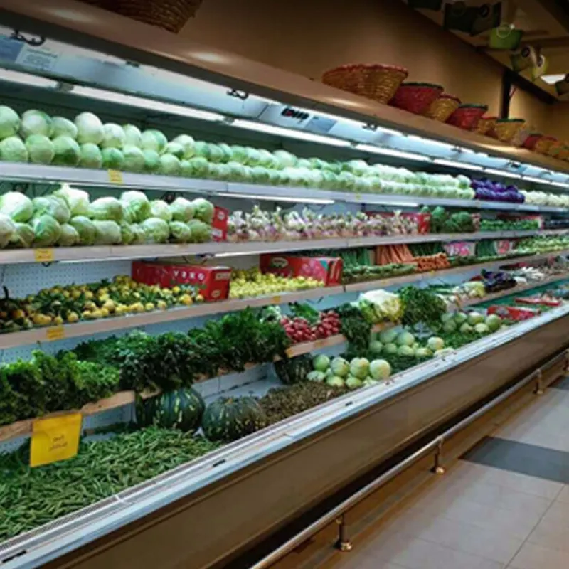 MUXUE Open Upright Commercial Vegetable Display Chiller Supermarkt Open Display Chiller Kühlschrank für Gemüse Obst Fleisch