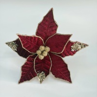 Fleurs de Poinsettia Artificielles en Polyester Faites à la Main pour Décoration de Sapin de Noël Intérieur, Tailles et Couleurs Personnalisables, Tendance pour la Maison et les Centres Commerciaux