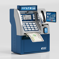 Mini Cajero Automático Electrónico con Pantalla LCD, Alcancía de Juguete para Niños con Reconocimiento de Monedas y Tarjeta de Débito