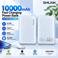 Nouvelle batterie externe portable de 10000 mAh avec charge rapide 22,5 W, sortie Type-C, chargeur de téléphone portable, OEM ODM