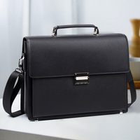 Sac d'Affaires en Cuir Véritable Sécurisé - Serviette Antivol à Combinaison - Grande Capacité pour Ordinateur Portable