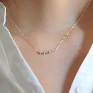 Wholesale Moissanite Diamond Women's Custom Fine Necklace Solid Gold Jewelry 14k Real
