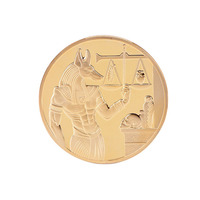 El Dios de la muerte chapado en oro de Egipto, Protector de la muerte, monedas conmemorativas egipcias de Anubis