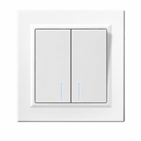 Interrupteur mural européen double bascule 2 gangs 1 voie avec double indicateur LED