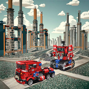 Optimus Pr1me Juego de bloques de construcción educativos Control remoto Giroscopio de batalla Modelo de juguete de plástico para ruta de programación de vapor - Product Image 3