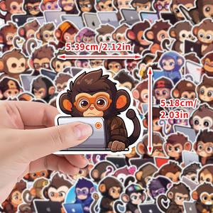 100 pezzo divertente cartone animato orangutan lavoro scimmia programmatore adesivi - Product Image 3