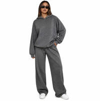 Ensemble de survêtement décontracté deux pièces pour femme, coupe ample et oversize, personnalisable avec logo – Vente en gros