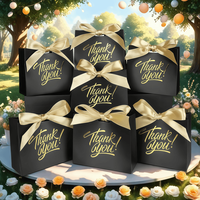 Mini Sachets Cadeaux de Luxe Dorés à la Feuille, Élégants Nœuds pour Mariage, Anniversaire, Baby Shower, Boîtes à Friandises Recyclées et Protégées, Petit Cadeau