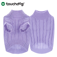 Pull en tricot torsadé pour chien Touchdog, col roulé, extensible, vêtements chauds d'hiver pour chiens de petite et moyenne taille