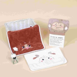2024 zodiaco chino Coral polar bebé Toalla de baño conjunto vacaciones trenzado tejido toalla de mano para niños - Product Image 4
