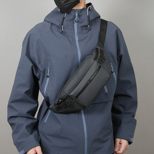 Celv <strong>Keil</strong> Men's Waist Bag Multi Functional Chest Bag Gray Black Military Green Dark Blue Solid Color Coating Material Everyday - Product Image 2