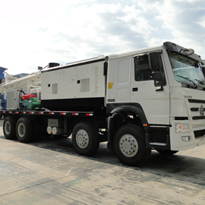 Sc500 Foreuse rotative hydraulique portable diesel montée sur véhicule pour puits d'eau, 500m, 110kW, 24 tonnes, entraînement supérieur - Product Image 1