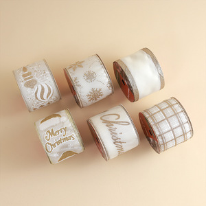 Pita Natal Kain Mewah Baru untuk Dekorasi DIY, Pita untuk Kemasan Hadiah, Gaya Mewah Ringan - Product Image 4