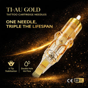 Agujas de Cartucho para Tatuaje Profesionales EZ, Recubiertas de Oro Ti-Au, Agujas de Tatuaje de Larga Duración para Máquinas de Tatuar - Product Image 2
