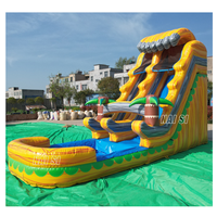 Toboggan aquatique gonflable commercial tropical en PVC robuste pour enfants, idéal pour la location