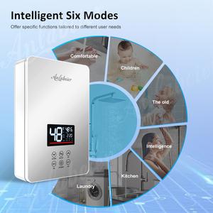 Chauffe-eau électrique instantané 220V 240V 6000W avec grand écran LED, contrôle intelligent à six modes, produit très demandé - Product Image 2